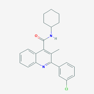 molecular formula C23H23ClN2O B11117877 2-(3-chlorophenyl)-N-cyclohexyl-3-methylquinoline-4-carboxamide 