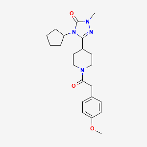 4-cyclopentyl-3-(1-(2-(4-methoxyphenyl)acetyl)piperidin-4-yl)-1-methyl-1H-1,2,4-triazol-5(4H)-one