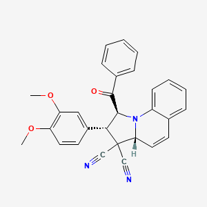 molecular formula C29H23N3O3 B11117892 (1S,2S,3aR)-2-(3,4-dimethoxyphenyl)-1-(phenylcarbonyl)-1,2-dihydropyrrolo[1,2-a]quinoline-3,3(3aH)-dicarbonitrile 