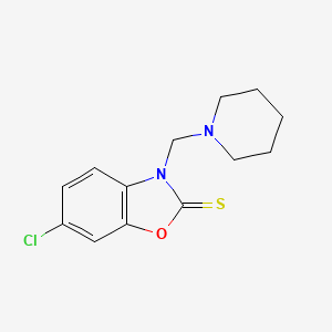 6-chloro-3-(piperidin-1-ylmethyl)-1,3-benzoxazole-2(3H)-thione