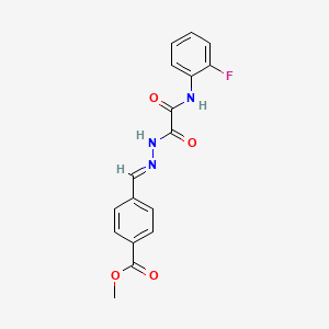 molecular formula C17H14FN3O4 B11117938 methyl 4-[(E)-(2-{[(2-fluorophenyl)amino](oxo)acetyl}hydrazinylidene)methyl]benzoate 