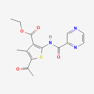 Ethyl 5-acetyl-4-methyl-2-[(pyrazin-2-ylcarbonyl)amino]thiophene-3-carboxylate