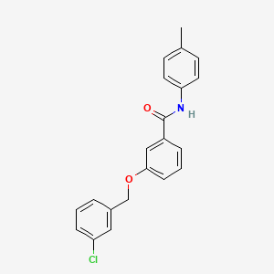 molecular formula C21H18ClNO2 B11117957 3-[(3-chlorobenzyl)oxy]-N-(4-methylphenyl)benzamide 