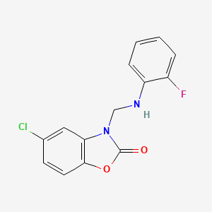 molecular formula C14H10ClFN2O2 B11117982 5-chloro-3-{[(2-fluorophenyl)amino]methyl}-1,3-benzoxazol-2(3H)-one 