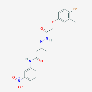 (3E)-3-{2-[(4-bromo-3-methylphenoxy)acetyl]hydrazinylidene}-N-(3-nitrophenyl)butanamide