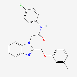 molecular formula C23H20ClN3O2 B11118024 N-(4-chlorophenyl)-2-{2-[(3-methylphenoxy)methyl]-1H-benzimidazol-1-yl}acetamide 