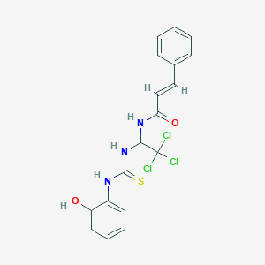 (2E)-3-phenyl-N-(2,2,2-trichloro-1-{[(2-hydroxyphenyl)carbamothioyl]amino}ethyl)prop-2-enamide