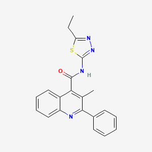 molecular formula C21H18N4OS B11118103 N-(5-ethyl-1,3,4-thiadiazol-2-yl)-3-methyl-2-phenylquinoline-4-carboxamide 