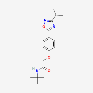 molecular formula C17H23N3O3 B11118119 N-tert-butyl-2-{4-[3-(propan-2-yl)-1,2,4-oxadiazol-5-yl]phenoxy}acetamide 