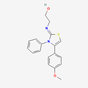 molecular formula C18H18N2O2S B11118127 2-{[(2Z)-4-(4-methoxyphenyl)-3-phenyl-1,3-thiazol-2(3H)-ylidene]amino}ethanol 