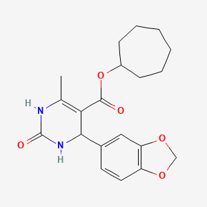 Cycloheptyl 4-(1,3-benzodioxol-5-yl)-6-methyl-2-oxo-1,2,3,4-tetrahydropyrimidine-5-carboxylate