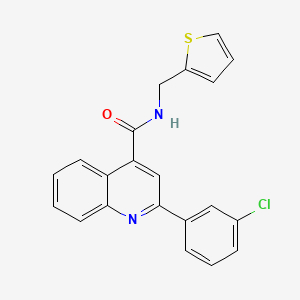 2-(3-chlorophenyl)-N-(thiophen-2-ylmethyl)quinoline-4-carboxamide