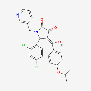 5-(2,4-dichlorophenyl)-3-hydroxy-4-{[4-(propan-2-yloxy)phenyl]carbonyl}-1-(pyridin-3-ylmethyl)-1,5-dihydro-2H-pyrrol-2-one