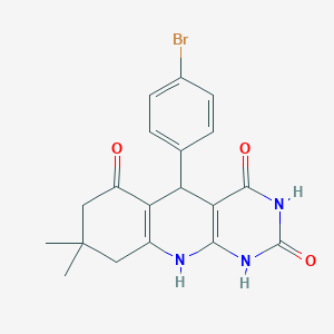 molecular formula C19H18BrN3O3 B11118244 5-(4-bromophenyl)-8,8-dimethyl-5,8,9,10-tetrahydropyrimido[4,5-b]quinoline-2,4,6(1H,3H,7H)-trione 