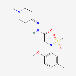 molecular formula C17H26N4O4S B11118247 N-(2-Methoxy-5-methylphenyl)-N-{[N'-(1-methylpiperidin-4-ylidene)hydrazinecarbonyl]methyl}methanesulfonamide 