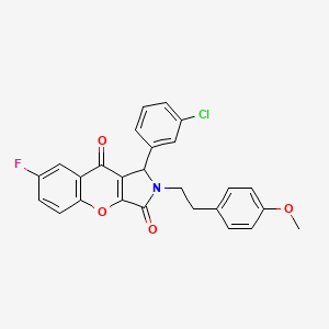 molecular formula C26H19ClFNO4 B11118252 1-(3-Chlorophenyl)-7-fluoro-2-[2-(4-methoxyphenyl)ethyl]-1,2-dihydrochromeno[2,3-c]pyrrole-3,9-dione 