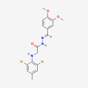 molecular formula C18H19Br2N3O3 B11118260 2-[(2,6-Dibromo-4-methylphenyl)amino]-N'-[(E)-(3,4-dimethoxyphenyl)methylidene]acetohydrazide 