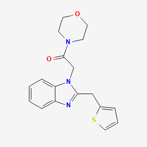 molecular formula C18H19N3O2S B11118263 1-(morpholin-4-yl)-2-[2-(thiophen-2-ylmethyl)-1H-benzimidazol-1-yl]ethanone 