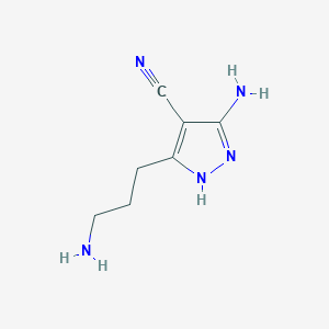 molecular formula C7H11N5 B111183 5-氨基-3-(3-氨基丙基)-1H-吡唑-4-腈 CAS No. 113513-27-2