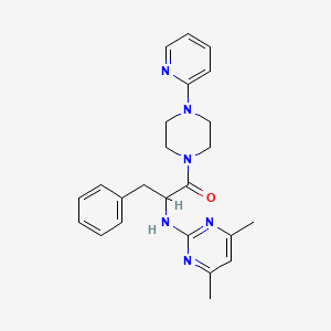 2-[(4,6-Dimethyl-2-pyrimidinyl)amino]-3-phenyl-1-[4-(2-pyridyl)piperazino]-1-propanone