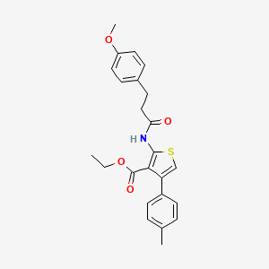 molecular formula C24H25NO4S B11118339 Ethyl 2-{[3-(4-methoxyphenyl)propanoyl]amino}-4-(4-methylphenyl)thiophene-3-carboxylate 