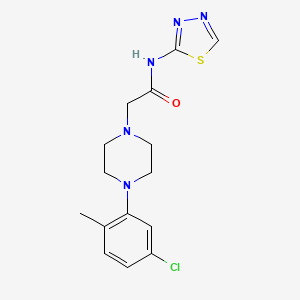 molecular formula C15H18ClN5OS B11118347 2-[4-(5-chloro-2-methylphenyl)piperazin-1-yl]-N-(1,3,4-thiadiazol-2-yl)acetamide 