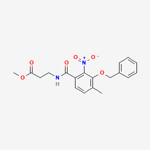 molecular formula C19H20N2O6 B11118355 Methyl 3-{[3-(benzyloxy)-4-methyl-2-nitrobenzoyl]amino}propanoate 