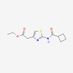 molecular formula C12H16N2O3S B11118365 Ethyl 2-(2-(cyclobutanecarboxamido)thiazol-4-yl)acetate 