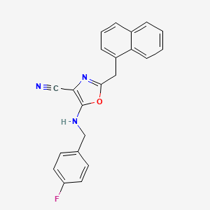 5-[(4-Fluorobenzyl)amino]-2-(naphthalen-1-ylmethyl)-1,3-oxazole-4-carbonitrile