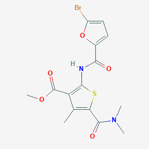 molecular formula C15H15BrN2O5S B11118372 Methyl 2-{[(5-bromofuran-2-yl)carbonyl]amino}-5-(dimethylcarbamoyl)-4-methylthiophene-3-carboxylate 