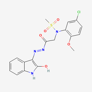 N-(5-Chloro-2-methoxyphenyl)-N-({N'-[(3Z)-2-oxo-2,3-dihydro-1H-indol-3-ylidene]hydrazinecarbonyl}methyl)methanesulfonamide