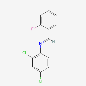 molecular formula C13H8Cl2FN B11118443 2,4-dichloro-N-(2-fluorobenzylidene)aniline 