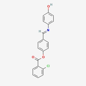 molecular formula C20H14ClNO3 B11118504 4-{[(4-Hydroxyphenyl)imino]methyl}phenyl 2-chlorobenzoate 