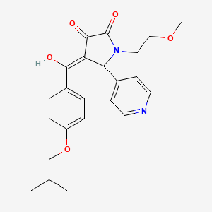 molecular formula C23H26N2O5 B11118517 3-hydroxy-1-(2-methoxyethyl)-4-{[4-(2-methylpropoxy)phenyl]carbonyl}-5-(pyridin-4-yl)-1,5-dihydro-2H-pyrrol-2-one 