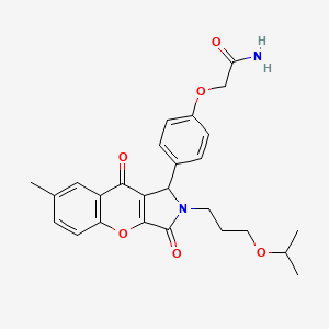 2-(4-{7-Methyl-3,9-dioxo-2-[3-(propan-2-yloxy)propyl]-1,2,3,9-tetrahydrochromeno[2,3-c]pyrrol-1-yl}phenoxy)acetamide