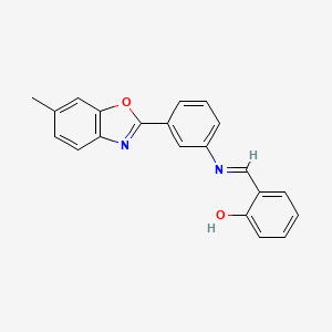 2-[(E)-{[3-(6-methyl-1,3-benzoxazol-2-yl)phenyl]imino}methyl]phenol