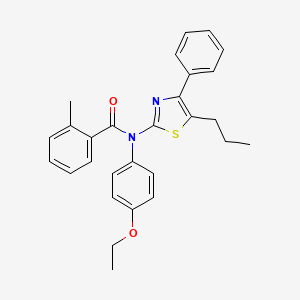 molecular formula C28H28N2O2S B11118545 N-(4-ethoxyphenyl)-2-methyl-N-(4-phenyl-5-propyl-1,3-thiazol-2-yl)benzamide 