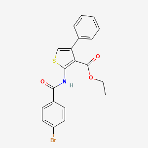 molecular formula C20H16BrNO3S B11118566 Ethyl 2-{[(4-bromophenyl)carbonyl]amino}-4-phenylthiophene-3-carboxylate 