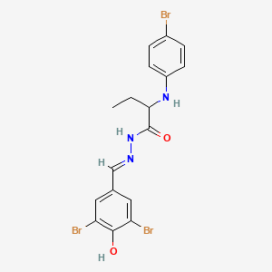 2-[(4-bromophenyl)amino]-N'-[(E)-(3,5-dibromo-4-hydroxyphenyl)methylidene]butanehydrazide