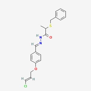 molecular formula C20H21ClN2O2S B11118597 2-(benzylsulfanyl)-N'-[(E)-(4-{[(2E)-3-chloroprop-2-en-1-yl]oxy}phenyl)methylidene]propanehydrazide 