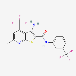 3-amino-6-methyl-4-(trifluoromethyl)-N-[3-(trifluoromethyl)phenyl]thieno[2,3-b]pyridine-2-carboxamide