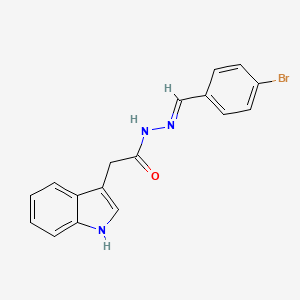 molecular formula C17H14BrN3O B11118608 N'-[(E)-(4-Bromophenyl)methylidene]-2-(1H-indol-3-yl)acetohydrazide 