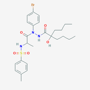 N-{1-[N-(4-Bromophenyl)-N'-(2-butyl-2-hydroxyhexanoyl)hydrazinecarbonyl]ethyl}-4-methylbenzene-1-sulfonamide