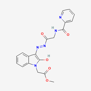 molecular formula C19H17N5O5 B11118643 methyl [(3Z)-2-oxo-3-(2-{[(pyridin-2-ylcarbonyl)amino]acetyl}hydrazinylidene)-2,3-dihydro-1H-indol-1-yl]acetate 