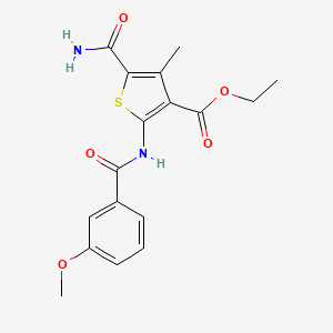 Ethyl 5-carbamoyl-2-{[(3-methoxyphenyl)carbonyl]amino}-4-methylthiophene-3-carboxylate