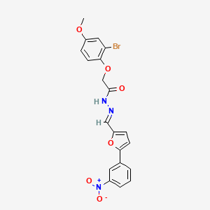 2-(2-Bromo-4-methoxyphenoxy)-N'-[(E)-[5-(3-nitrophenyl)furan-2-YL]methylidene]acetohydrazide