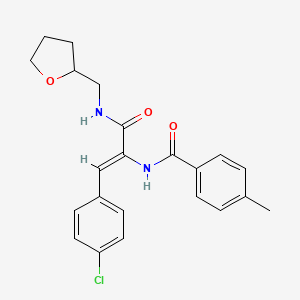 molecular formula C22H23ClN2O3 B11118673 N-((Z)-2-(4-chlorophenyl)-1-{[(tetrahydrofuran-2-ylmethyl)amino]carbonyl}vinyl)-4-methylbenzamide 