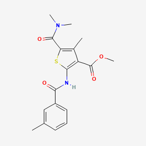 molecular formula C18H20N2O4S B11118701 Methyl 5-(dimethylcarbamoyl)-4-methyl-2-{[(3-methylphenyl)carbonyl]amino}thiophene-3-carboxylate 