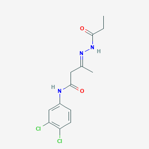 molecular formula C13H15Cl2N3O2 B11118710 3',4'-Dichloro-3-(propionylhydrazono)butyranilide 