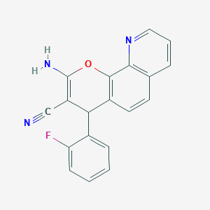 2-Amino-4-(2-fluorophenyl)-4H-pyrano[3,2-H]quinoline-3-carbonitrile